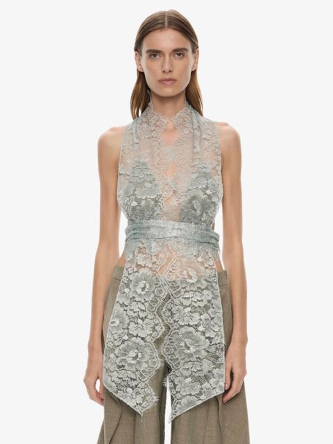 CHRISTOPHER ESBER Moonlit Patina Lace Scarf Top