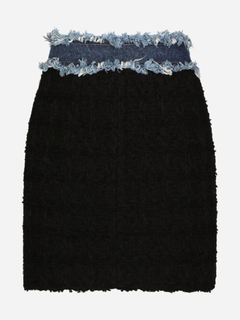 Dolce & Gabbana Tweed and denim miniskirt