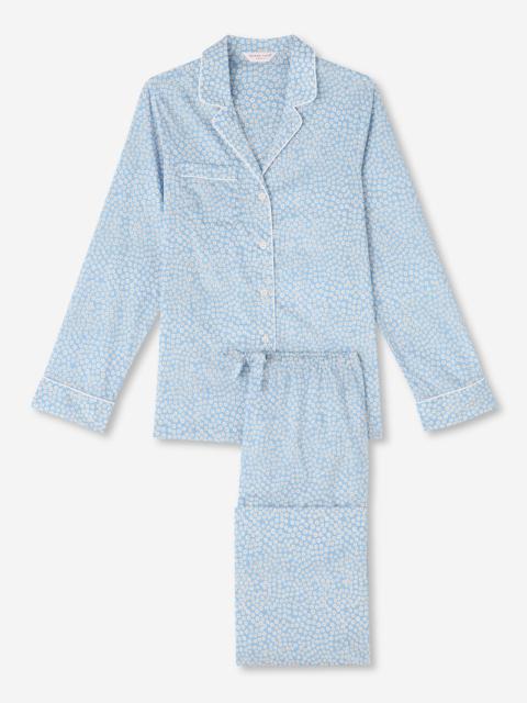 Derek Rose Women's Pyjamas Nelson 88 Cotton Batiste Blue