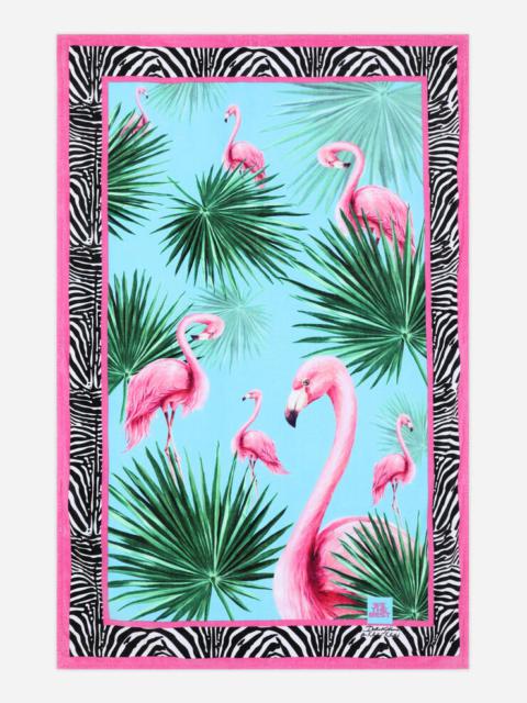 Dolce & Gabbana Flamingo-print terry cloth beach towel
