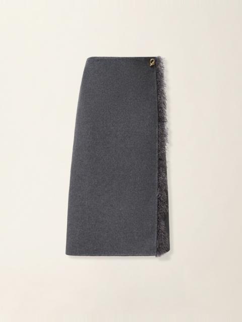 FABIANA FILIPPI Wrap pencil skirt in wool double fabric