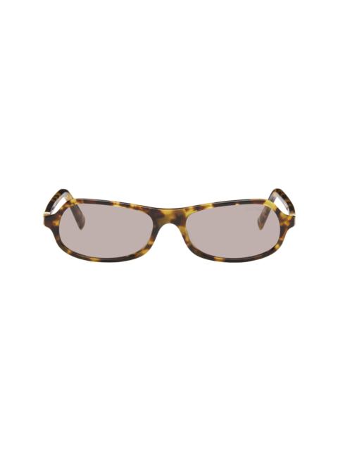 Miu Miu Brown Tortoiseshell Rectangular Sunglasses