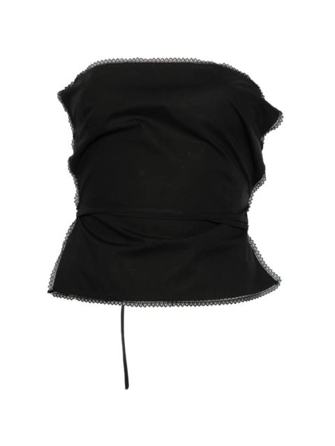 MSGM lace-trim tie-fastening top