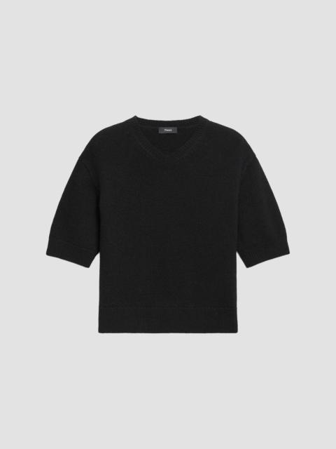 Theory Women's Cashmere Crop Sweater - Black