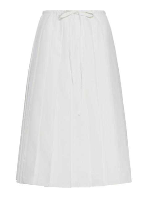 Prada PLEATED MIDI SKIRT IN COTTON POPLIN