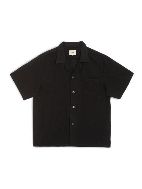 Bather Black Wool Gauze Camp Shirt