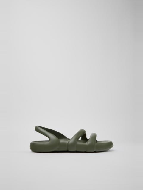 CAMPER Kobarah Flat Green Sandals for Women.