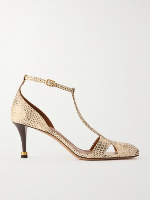 Chloé Cleia 70 Snake-effect Leather Pumps