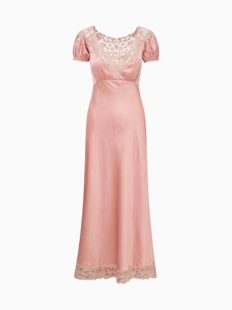 LoveShackFancy Taylis Satin Lace Maxi Dress