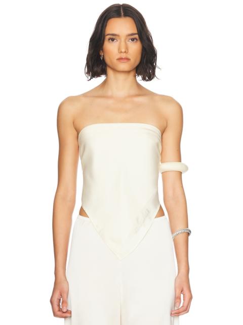 Enza Costa Fluid Twill Scarf Top