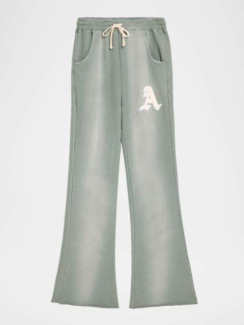ALCHEMIST Men's Cotton Monogram Flare Leg Sweatpants