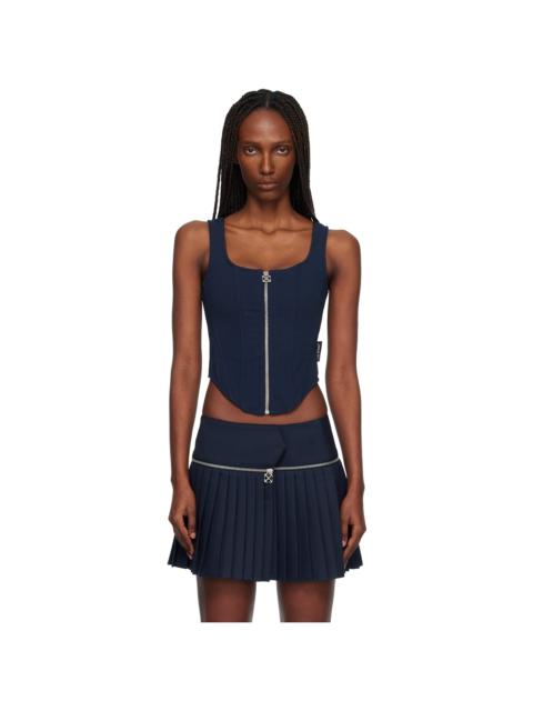 Off-White Navy Heavy Jer Corset Top