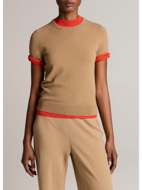 Vince Wool & Cashmere-Blend Short-Sleeve Sweater