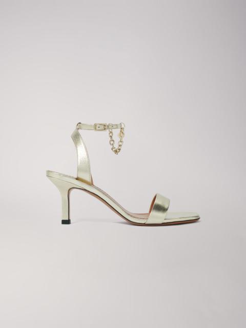 Gold metallic leather sandals