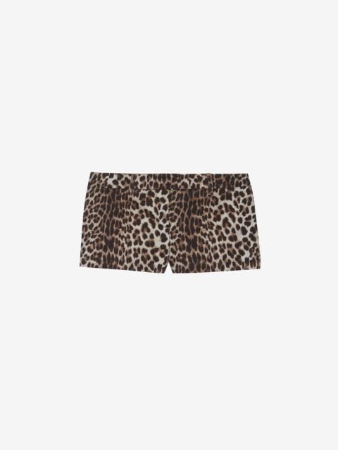 The Frankie Shop Roma Leopard Print Hot Pants - Brown