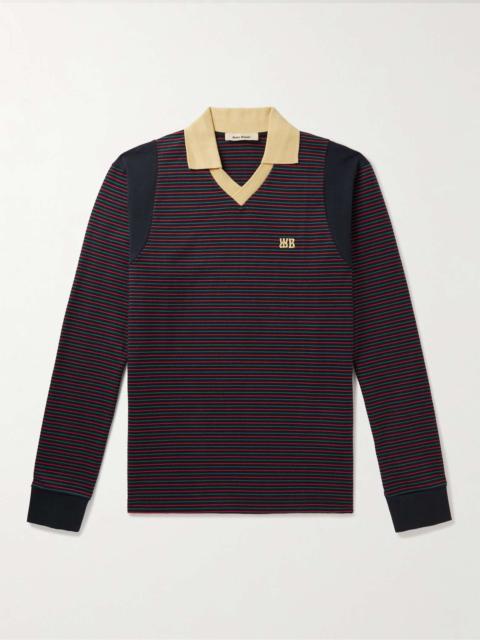 WALES BONNER Sonic Slim-Fit Striped Cotton-Blend Jersey Polo Shirt