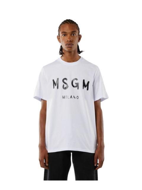 MSGM Cotton T-shirt with brushed logo