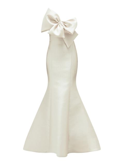 AMSALE Mikado Bow-Embellished Gown