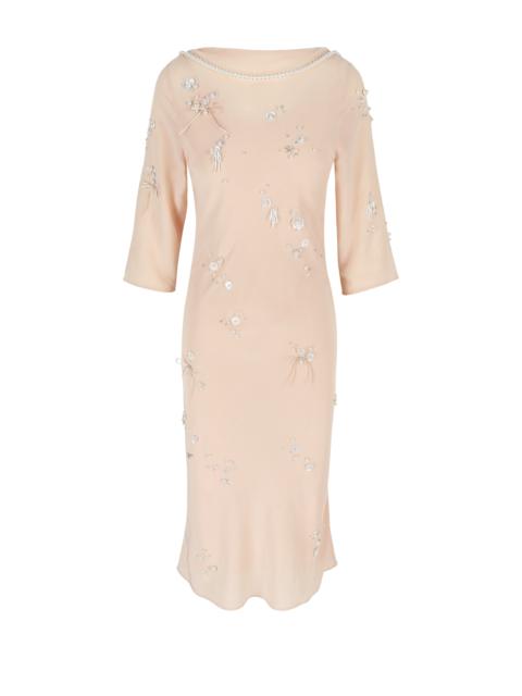 Midi Dress Pearl Embroidered