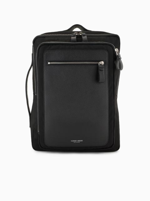 GIORGIO ARMANI ASV nylon and pebbled-leather backpack