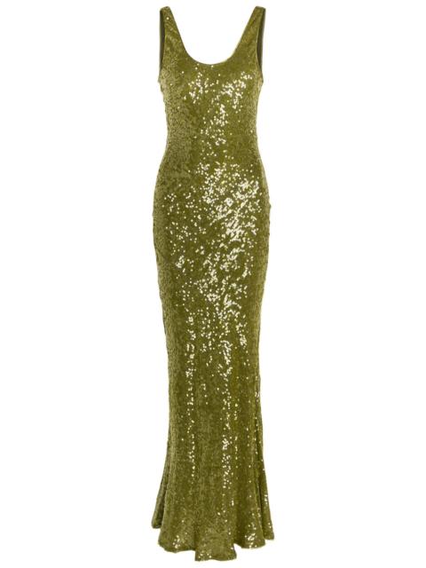 GALVAN Galvan Moonlight Valletta Sequin-embellished Chiffon Gown