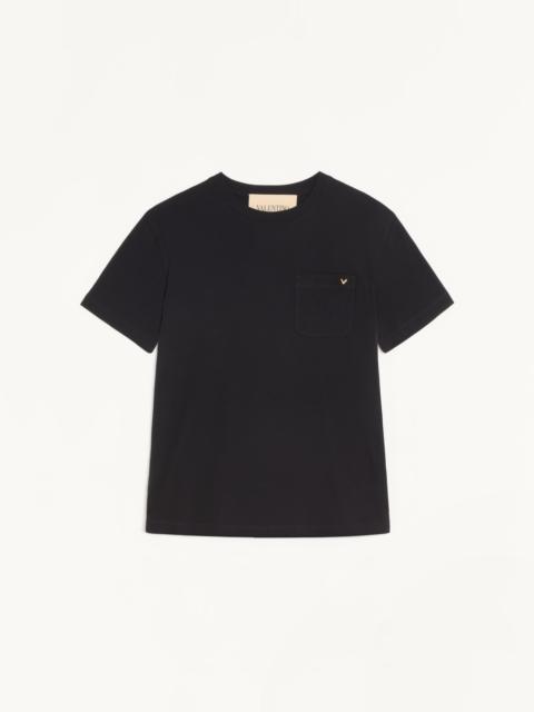 Valentino VALENTINO COTTON T-SHIRT WITH VGOLD