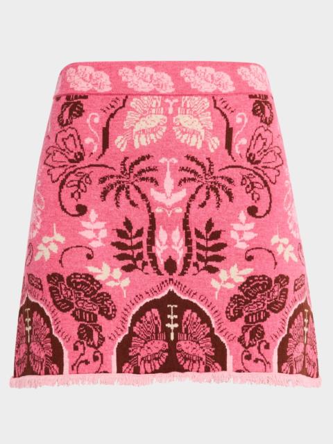 Cara Cara Lindy Jacquard Knit Wool-Blend Mini Skirt