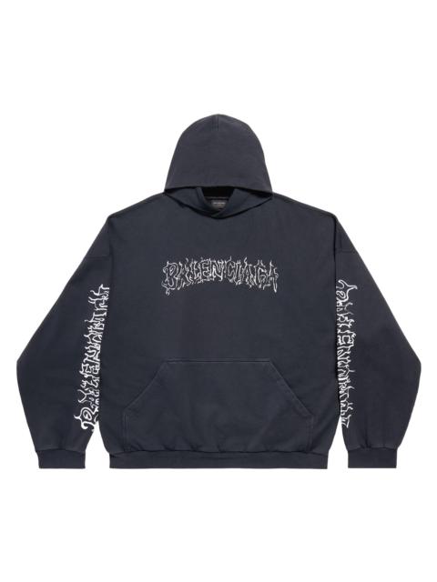 BALENCIAGA Unisex Diy Metal Outline Hoodie Oversized - Black Faded