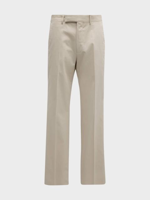 ZEGNA Men's Flat-Front Stretch Cotton Pants