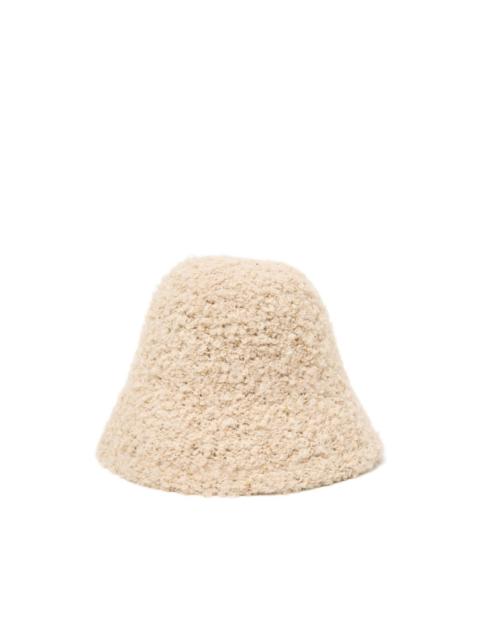 PESERICO bouclé-knit cloche hat