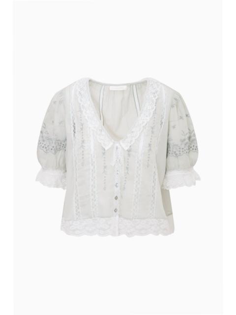 LoveShackFancy Maurelle Cotton Lace Blouse