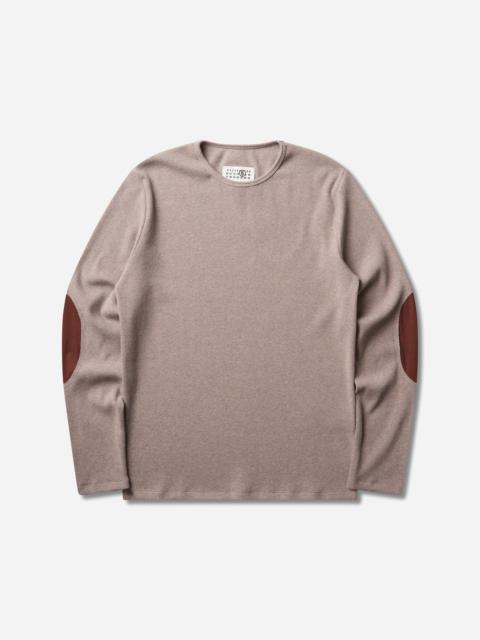 MM6 Maison Margiela Men's Elbow Patch Sweater Taupe