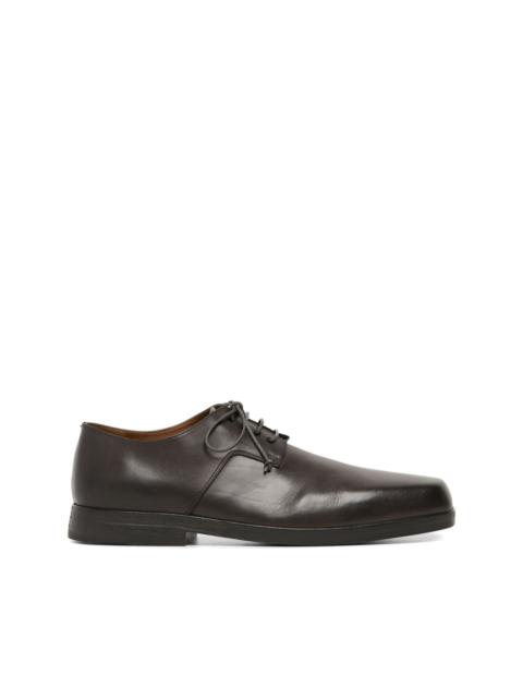 square-toe leather derby shoes