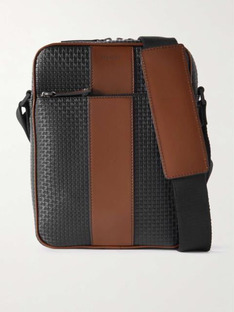 Stepan Leather-Trimmed Monogrammed Coated-Canvas Messenger Bag
