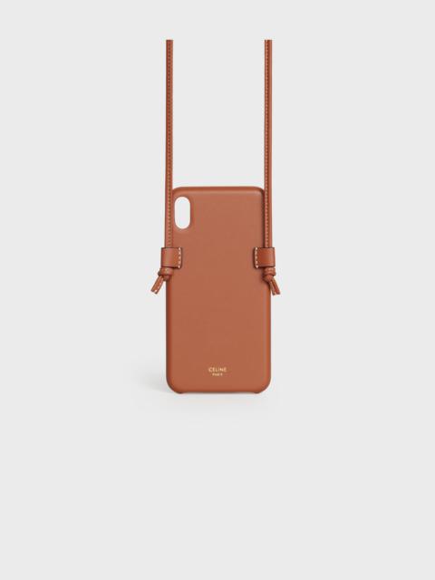 CELINE IPHONE XS MAX CASE WITH LEATHER LACE IN SMOOTH LAMBSKIN