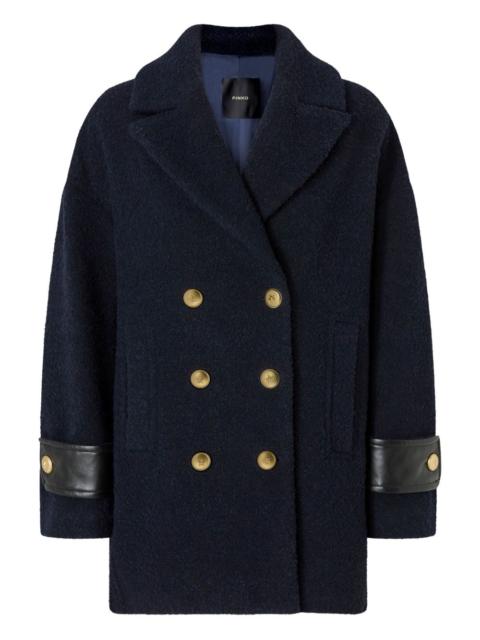 PINKO double-breasted embellished-cuff coat