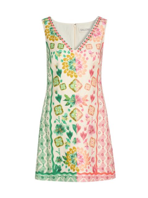SALONI Women's Alba Two-Tone Printed Minidress - Sunrise Border