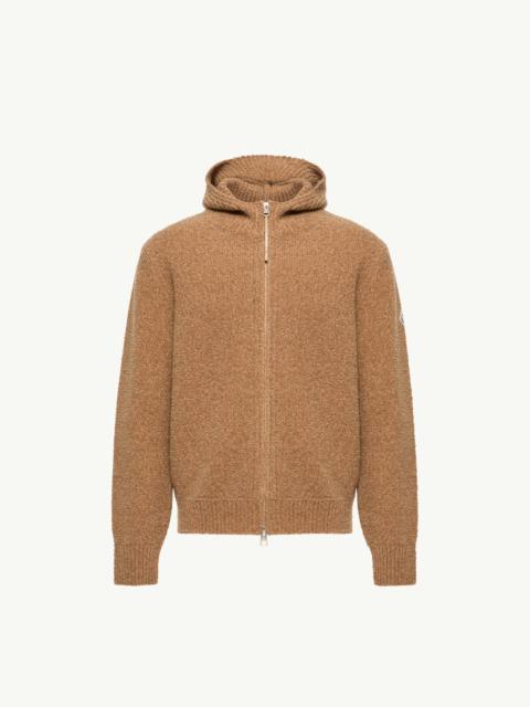 Moncler Bouclé Wool Blend Zip-up Hoodie