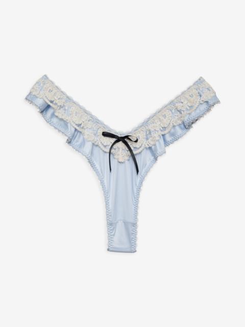 For Love & Lemons Sweetheart Ruffle Thong Panty