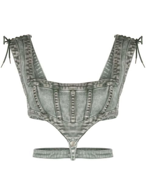 Jean Paul Gaultier cut-out denim corset top