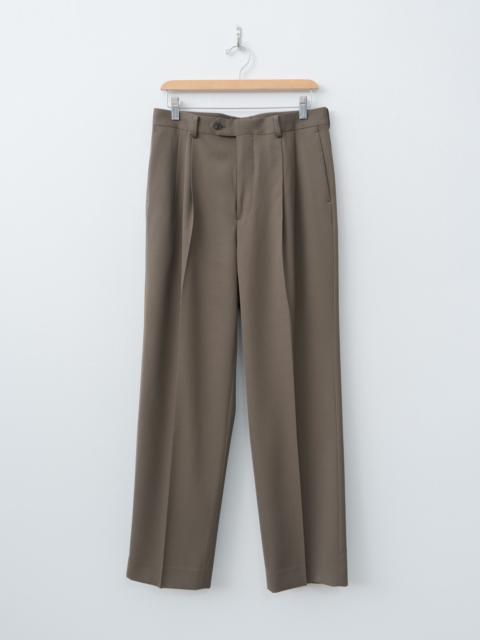 AURALEE Light Wool Max Gabardine Two-Tuck Slacks - Dark Olive Brown
