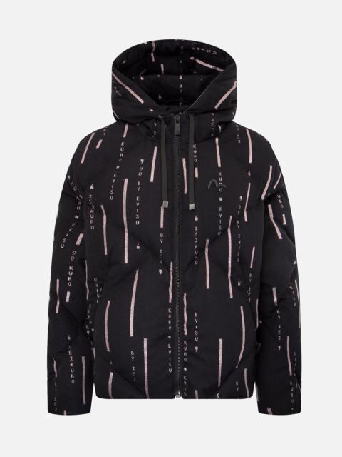 Monogram Metallic Logo Print Down Jacket