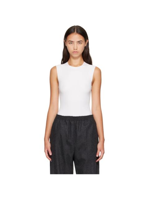 Jil Sander White Ribbed Bodysuit