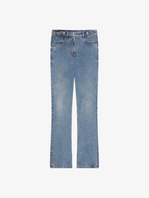 Givenchy BOOT CUT PANTS IN DENIM WITH CHAIN DETAILS