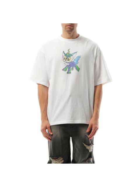 We11done Jeff Monster Drawing T-Shirt in White