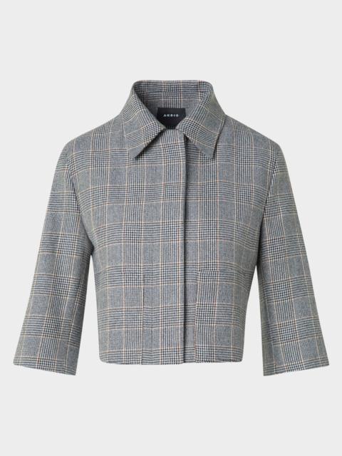 AKRIS Winslow Short Prince Of Wales Check Cashmere Jacket