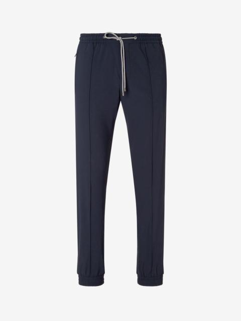 CORNELIANI Dark blue technical wool fabric joggers