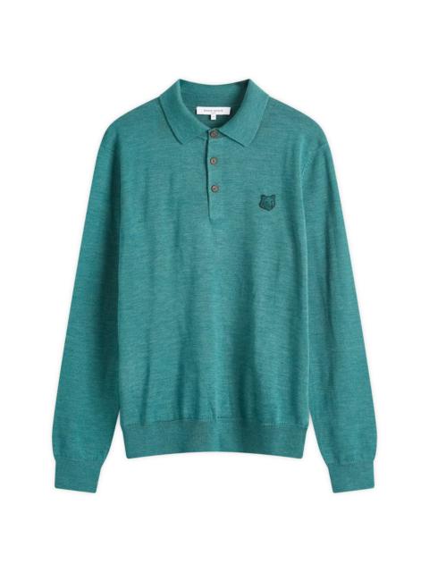 Maison Kitsune Bold Fox Head Patch Knitted Polo