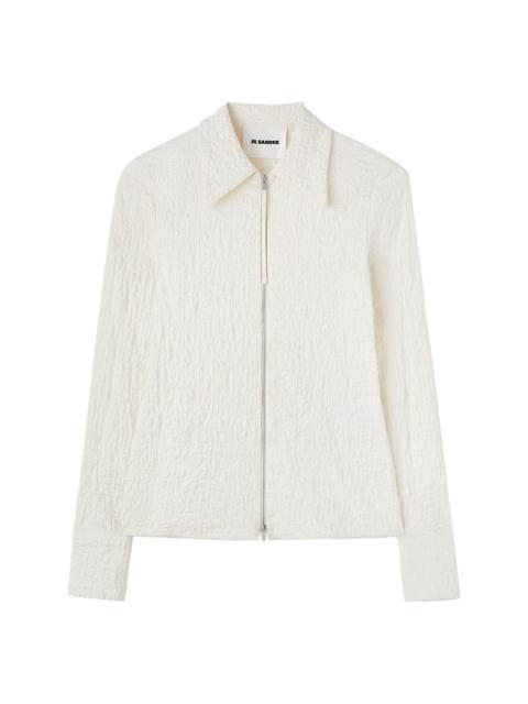 Jil Sander zip-front cloquÃ© top