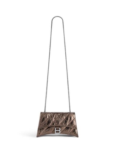 BALENCIAGA Women's Crush Xs Chain Bag Metallized Quilted in Bronze
